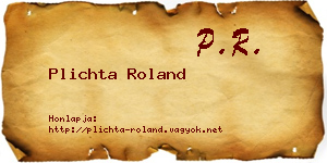 Plichta Roland névjegykártya